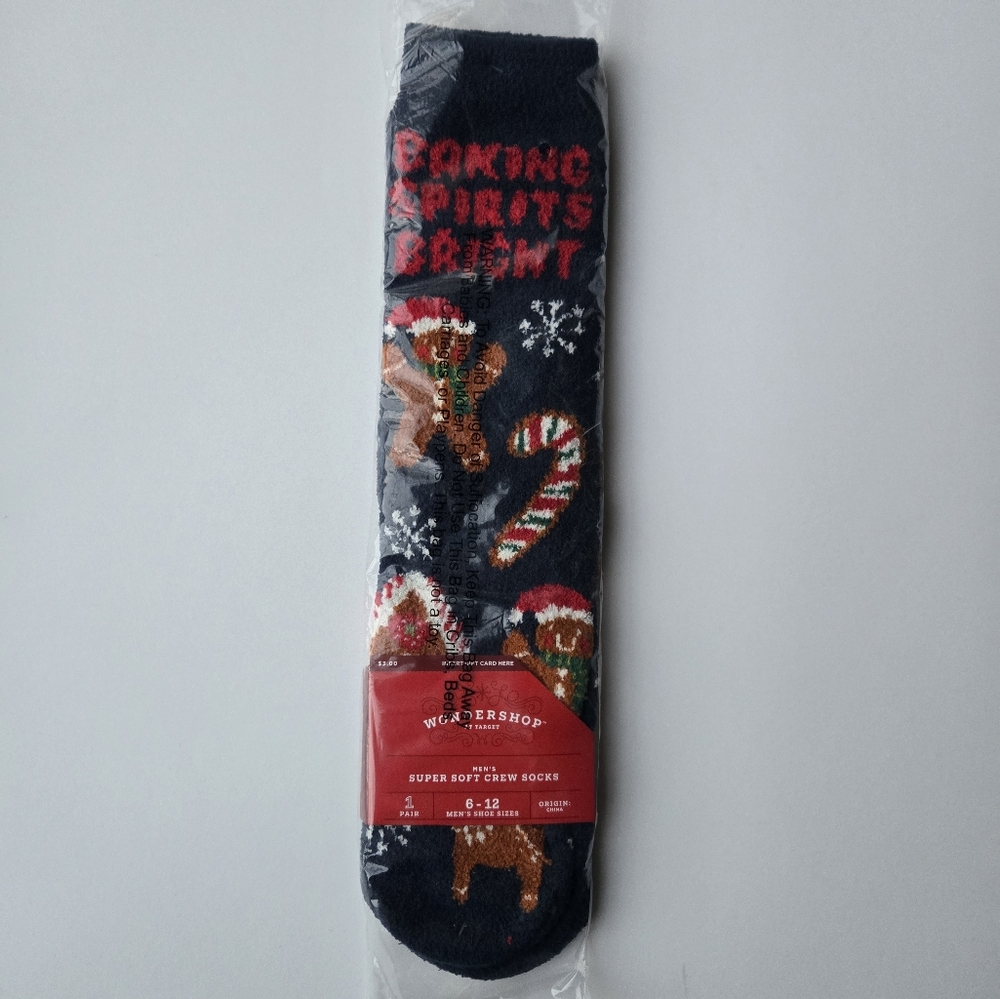 🌺 Wondershop Navy Blue Holiday Socks w/ Reindeer & Candy Cane